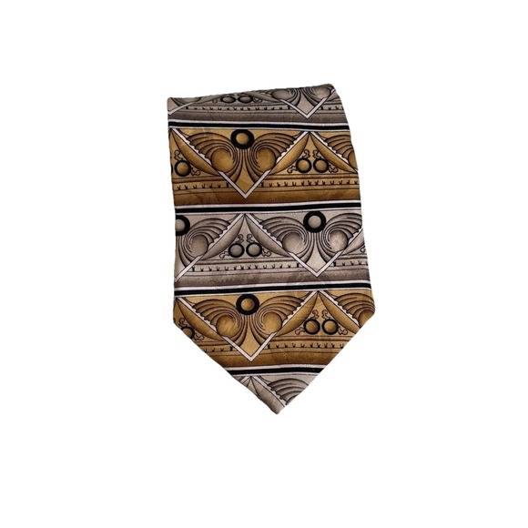 J Garcia Grateful Dead Silk Tie Necktie 710 Ashbury Black Grey Gold Second Set - Picture 4 of 7